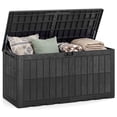 thumbnail image 1 of Gymax 120 Gal Outdoor Deck Box All-Weather Lockable Storage Bin w/ Lid & Handles Black Black, 1 of 10