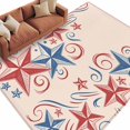 thumbnail image 2 of Independence Day Star Washable Area Rug 8 x 10 ft Retro 4th of July American Flag Red Blue Star, Soft Non Slip Rugs Stain Repellent Indoor Felt Carpet for Living Dining Room Bedroom Home Office, 2 of 9