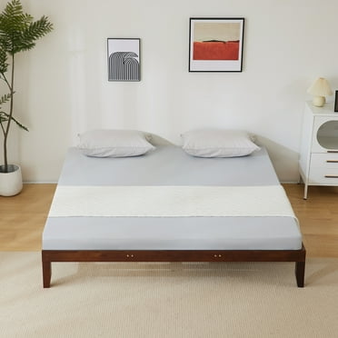 King Size Brown Wooden Bed Frame with Basic Design - 206*192*30.5cm, Sturdy and Stylish, Easy Assembly, Perfect for Master Bedrooms