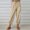 Khaki, variant on Women High Waist Linen Capri Pants Drawstring Elastic Waist Loose Cropped Trousers Side Pockets Button Cuff Casual Joggers