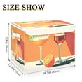thumbnail image 5 of Yayeee Collapsible Cube Storage Bin with Lid Fabric Closet Decorative Basket with Handles, Orange Glasses, 5 of 7