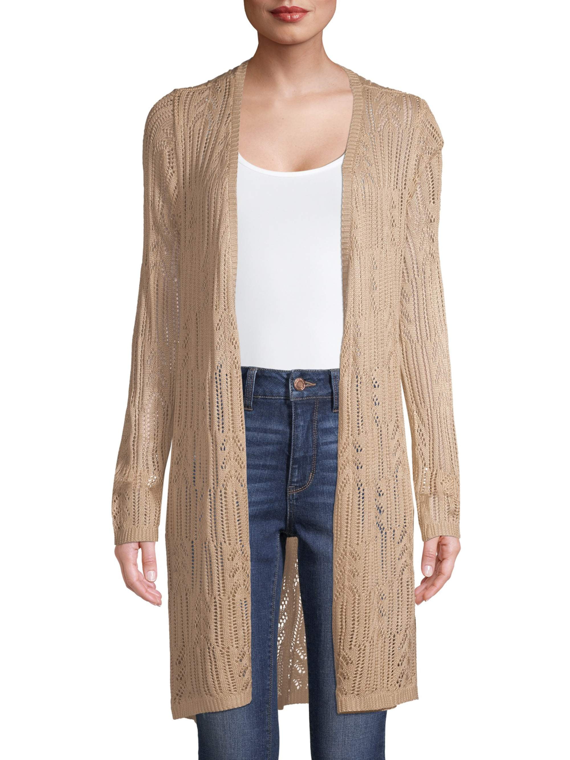 pointelle duster cardigan