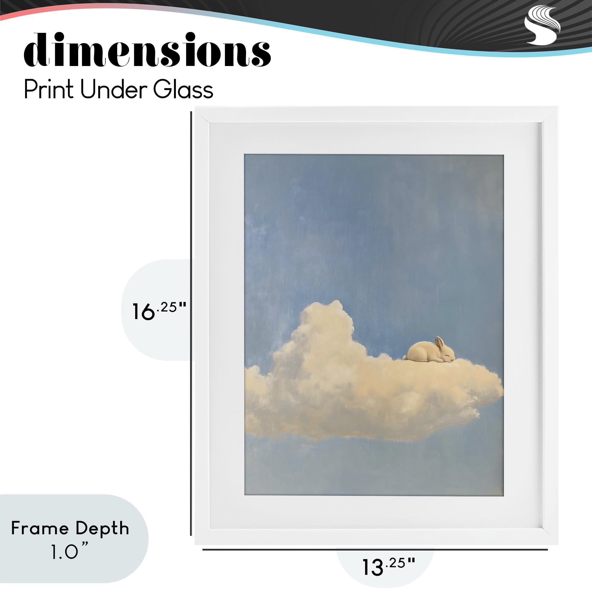 Stupell Industries Sleeping Bunny on Cloud White Framed Print Under Glass, design by The Prints Vibe