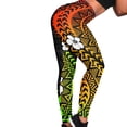 thumbnail image 4 of DISNIMO Polynesia Floral Printed Women's Workout Leggings, Stretch Yoga Pants Leggings Tummy Control Workout Yoga Pants for Yoga Gym, Black and Yellow, XS, 4 of 6