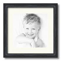 ArtToFrames 14x14" Matted Picture Frame with 10x10" Single Mat Photo Opening Framed in 1.25" Black Stain on Solid Red Oak and 2" Chantilly Mat (FWM-4083-14x14)
