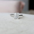thumbnail image 3 of solitaire jewels 2.5CT Bridge Diamond Radiant Moissanit Hidden Halo Engagement Ring For Women, 14K White Gold Plating Over Silver, D Color VVS Clarity, 3 of 8