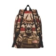 thumbnail image 2 of Picia Patriotic Deer Soldier Salute Printed Canvas Daypack - Stylish and Durable Vintage Compact Backpack - Class, Work, Travel, or Laptop Bookbag,Organized Compartments-Small, 2 of 6