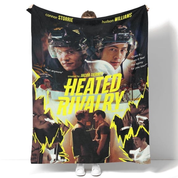 Heated Rivalry Poster Print Blanket, Soft Flannel Throw for Home, Office, Camping, Sofa and Bed, Gift for Fans