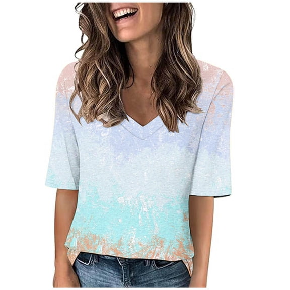 Blouses for Women Casual Sexy Summer Clothes for Young Women 2025 Vacation Womens Summer Tops With Sleeves Plus Size Dry Fit Shirts for Women