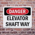 thumbnail image 4 of (2 Pack) Elevator Shaft Way OSHA Danger Sign 10 Inch X 7 Inch Indoor / Outdoor Rust-Free Aluminum Metal Signs for Workplace, Workshop, and Construction Site, Made in the USA, 4 of 8