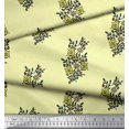 thumbnail image 2 of Soimoi Polyester Crepe Fabric Leaves & Floral Block Print Sewing Fabric Yard 52 Inch Wide, 2 of 3
