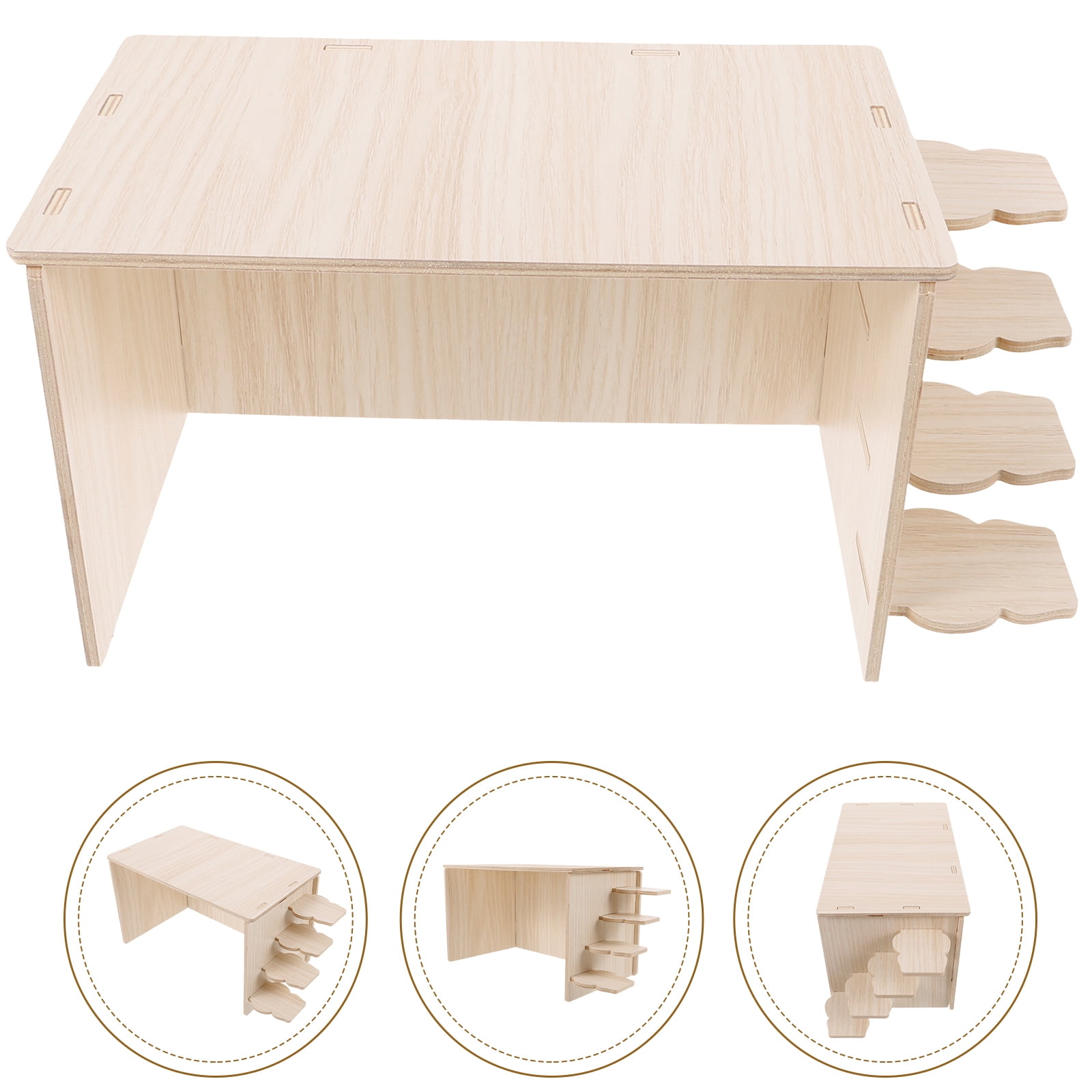 GETAJGHSD cate Wooden Hamster Hut Light Yellow Wear-Resistant Cozy Nest for Small Pets