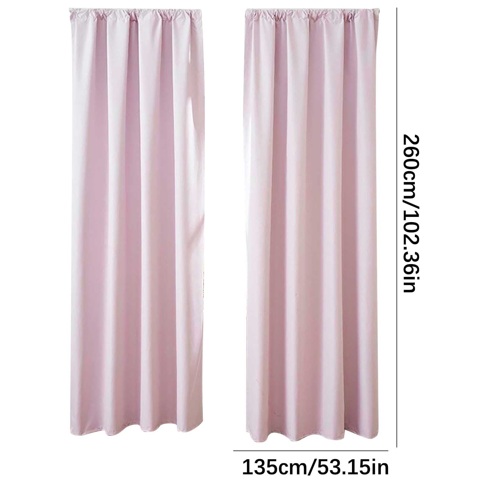 Bxaolu Blackout Curtains for Bedroom - Natural Linen Curtains 53 X 102 inch, Thermal Insulated Blackout 2 Panels Curtains Drapes, Rod Pocket, Darkening Privacy for Living Room, Pink