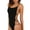 Black M, variant on Sexy Strappy Backless Women Solid Color Monokini One-piece Swimwear Bodysuit