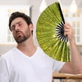 thumbnail image 4 of CSSAD Boots on the Ground Fan, Large Holographic Folding Handheld Fans for Line Dancing, Portable Craft Holding Colorful Stripe Hand Fan for Festival,Dance,Party, Wedding Dance Church, 4 of 6
