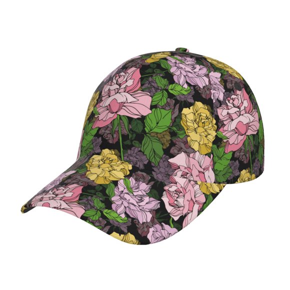 Balery Colorful Roses Gorra de béisbol de tamaño ajustable para correr, entrenar y actividades al aire libre. Gorra de papá para todas las estaciones.