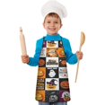 thumbnail image 2 of Halloween Icons Collage Pattern Kids Aprons for Girls and Boys,Adjustable Neck Strap Toddler Aprons for Kids Cooking Baking,23.6"x19", 2 of 7