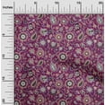 thumbnail image 2 of oneOone Cotton Silk Dark Magenta Fabric Asian Suzani Sewing Material Print Fabric By The Yard 42 Inch Wide, 2 of 5