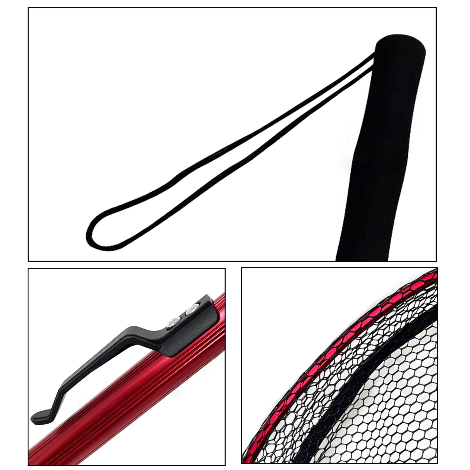 Fishing Landing Net Telescopic Folding Fish Landing Net Telescoping Fishing Net for Saltwater and Freshwaters