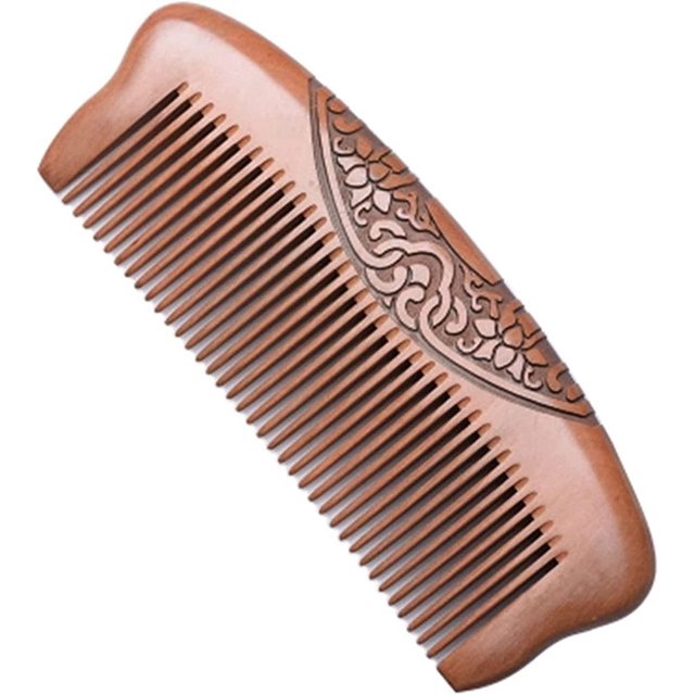 Peine de Madera CHAO Durazno Antiestático para Cabello Grueso y Rizado