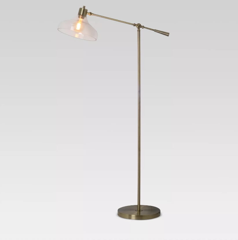 Crosby Glass Shade Floor Lamp Brass Threshold Com Crosby Glass Shade Floor Lamp Brass, Target Floor Lamp Replacement Glass Shade