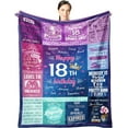 thumbnail image 1 of LHSHID 18th Birthday Gifts for Girls 18th Birthday Decorations for Girl Blanket Gifts for Daughter Bestie Sister 18th Birthday Gift Ideas 18th Bday Decor 50x60in, 1 of 5