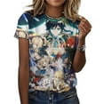 thumbnail image 3 of Genshin Impact Womens T-Shirt Round Neck Short Sleeve Tee Shirts Summer Breathable Tops Blouse L, 3 of 8