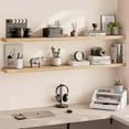 thumbnail image 5 of Ballucci 60" Floating Shelves for Wall, 2-Pack with Invisible Brackets, 8" Deep, Oak Finish, 5 of 7