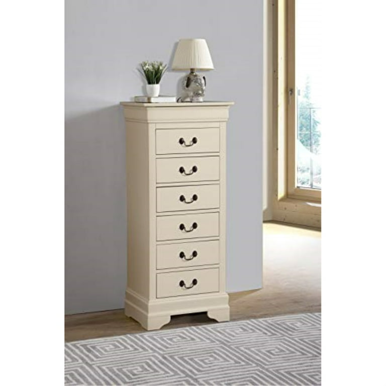 Glory Furniture Louis Phillipe 2 Drawer Armoire in White
