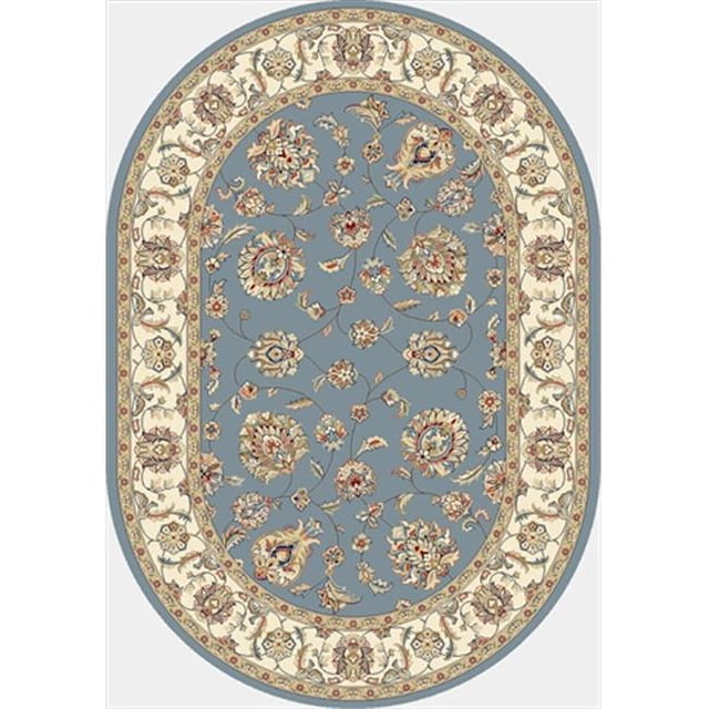 Dynamic Rugs ANOV69573655464 Ancient Garden 5 ft. 3 in. x 7 ft. 7 in. Oval 57365-5464 Rug - Light Blue/Ivory
