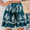 thumbnail image 4 of Youyipin Womens Shorts Floral Printed Shorts Elastic High Waist Wide Leg Aline Flowy Boho Shorts Shorts For Women, 4 of 9