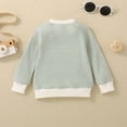 thumbnail image 4 of vdgthytj Toddler Boys Girls Knitted Tops Casual Long Sleeve Crewneck Striped Sweater Baby Fall Fashion Pullover Blouse, 4 of 9