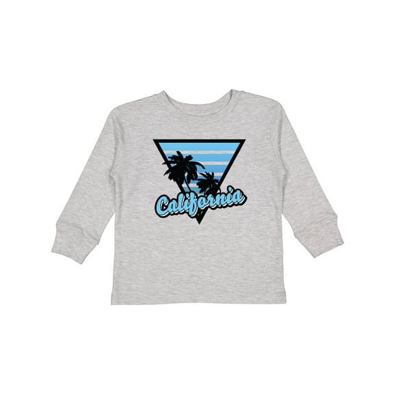 Inktastic California with Triangle and Palm Trees in Blue Boys or Girls Long Sleeve Toddler T-Shirt