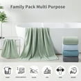 thumbnail image 6 of Covina Home 4-Pack Light Green Bath Towel Set, Oversized Ultra Soft Microfiber Bathroom Towel Set Adult Luxury Lightweight Cozy Collection, 6 of 8