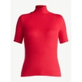 thumbnail image 5 of Time and Tru Women's Rib Turtleneck Top with Short Sleeves, Sizes XS-XXXL, 5 of 5