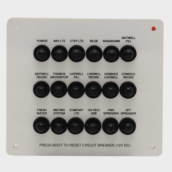 Triton Boat Circuit Breaker Panel 206028 | 260 LTS Pro 12VDC Plastic