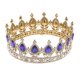 thumbnail image 2 of Tiaras de diamantes de imitación con corona de rey y reina, accesorios para el cabello chapados en oro, tocado Azul, 2 of 9