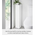 thumbnail image 4 of Yamazaki Home Rolling Bathroom Organizer, White, Steel, Wheels, Adjustable Tiers, Minimal Assembly, 4 of 8