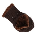 thumbnail image 3 of Gorro de invierno de una pieza, bufanda circular con orejeras, gorro de calavera de felpa de algodón tejido, calentador de cuello para exteriores, marrón, 3 of 8