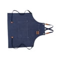 thumbnail image 4 of Delantal de carpintería de lona gruesa, impermeable, para jardinería, cafetería, color azul claro, 4 of 12
