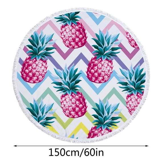 Oversize Round Mandala Beach Towel Blanket, Circle Microfiber Bohemian Boho Quick Dry Super Water Absorbent Towel, Hippy Gypsy Yoga Mat Picnic Table Mediation Throw Tapestry with Tassel Ultra,60"