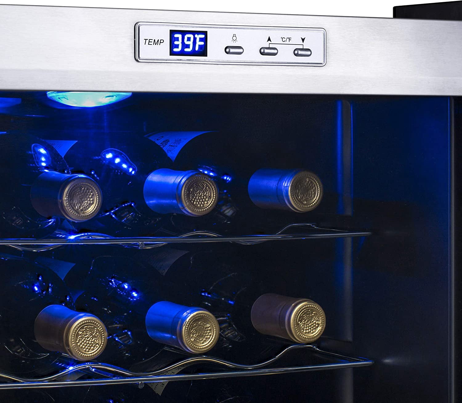 Restored Newair AWC-270E-RB Freestanding Wine Fridge, 27 Bottles, Stainless Steel (Refurbished)