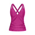 thumbnail image 6 of Tankini Swimsuits for Women 2 Piece V Neck Backless Tankini Top High Waisted Swim Bottom Bathing Suit Swimwear, 6 of 8