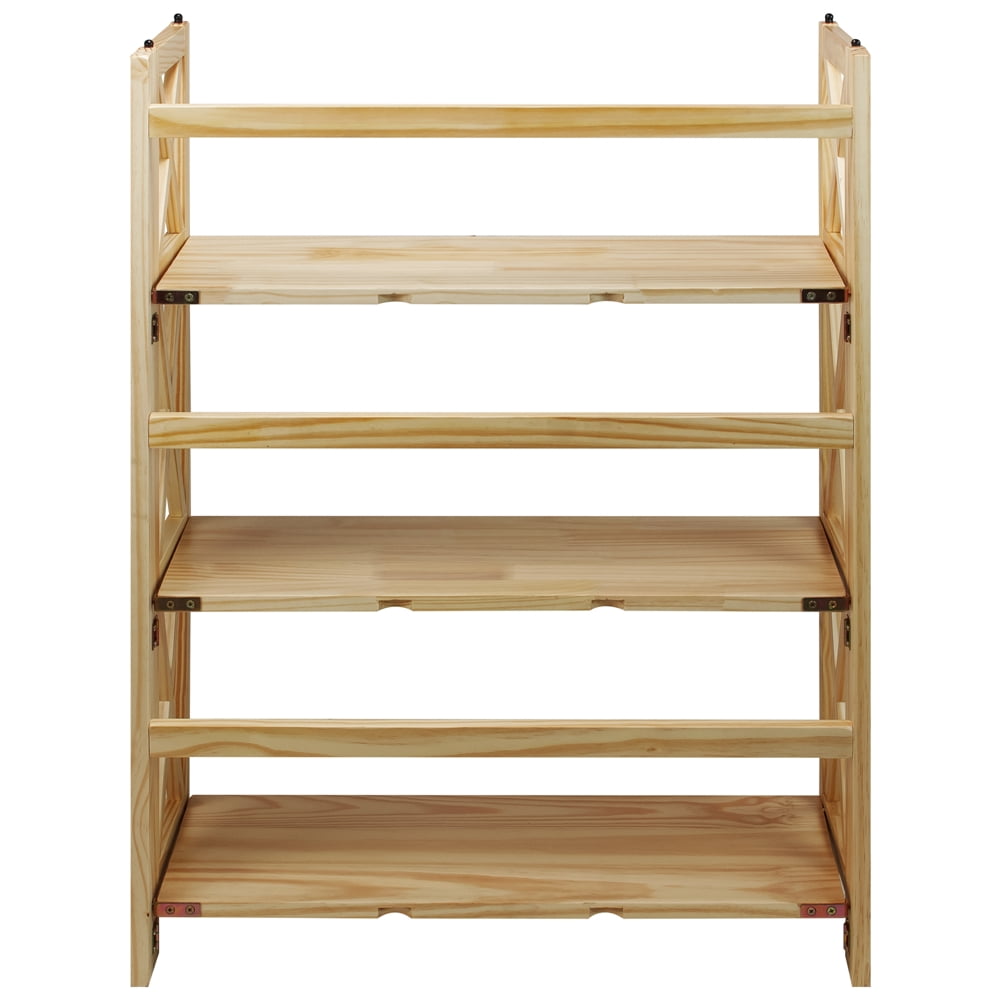 Casual Home Montego 3-Shelf Folding Bookcase-Color:Natural