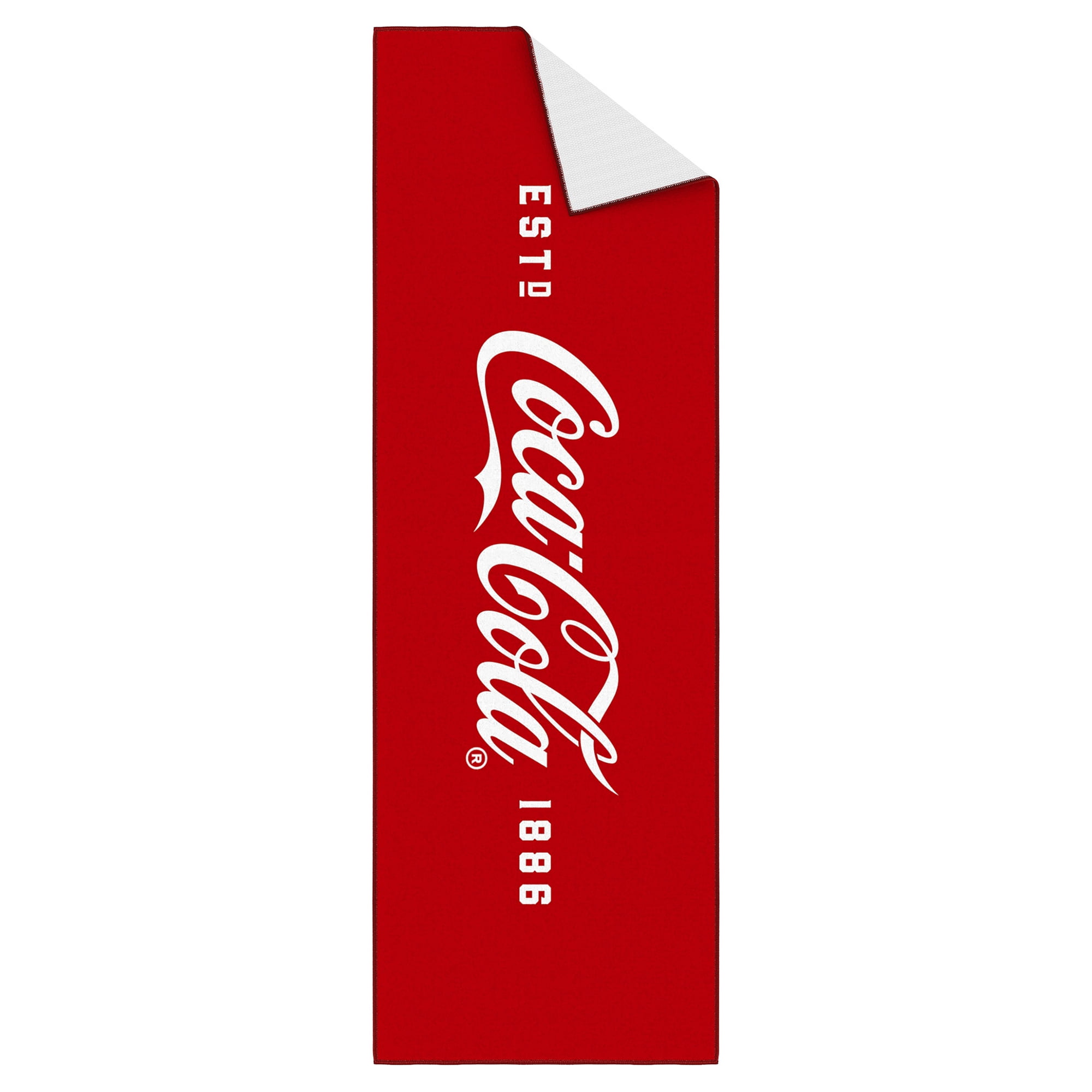 Ottomanson Coca-Cola Logo Machine Washable Non-Slip Rubberback 2x5 Runner Rug, 20"x 59", Red