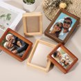 thumbnail image 6 of 4 x 5inch Natural Wood Photo Frames, 2pcs Mini Wood Finish Picture Frame Wood Tabletop Frame with Mat for Desktop Display Wall Mounting, Teak color, 6 of 7