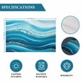 thumbnail image 6 of Teal Abstract Waves Placemats Set of 12, Water Ripple Stripes Modern Placemats for Dining Table, Place Mats for Kitchen Tabletop, Waterproof Wipeable Dining Table Mats Set, 6 of 9
