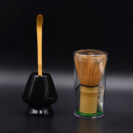 

VeliToy 3 Pcs Retro Bamboo Matcha Tea Whisk Set for Japanese Tea Ceremony(Black)