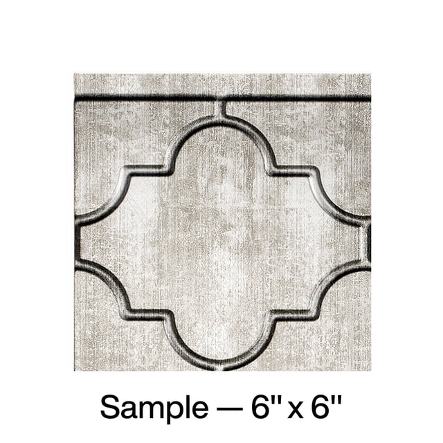 FASÄDE Monaco Decorative Vinyl Backsplash Panel in Crosshatch Silver (6X6 Inch Sample)