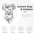 thumbnail image 6 of The Xecao Cute French Bulldog Women's Crew Neck Body Suit, a short-sleeved bodysuit and basic swimsuit, both comfort and style for dating and daily life, 6 of 9